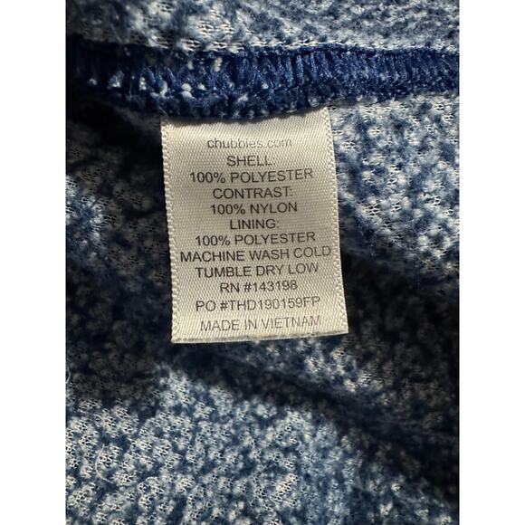 Chubbies Pullover Fleece Hoodie High Pile Fuzzy Striped Blue Pink Size Large - Picture 5 of 6